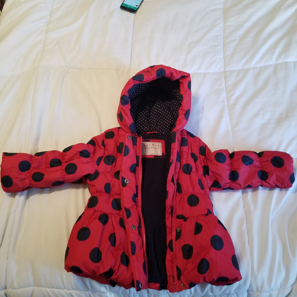 Cute Puffy Polka Dot Girls' Winter Coat